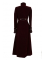 Wine Red Double Breasted Gothic Long Coat for Women