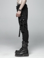 Black Gothic Punk Dark Knit Trousers for Women