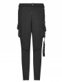 Black Gothic Punk Dark Knit Trousers for Women