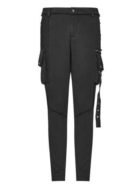 Black Gothic Punk Dark Knit Trousers for Women - Devilnight.co.uk