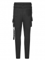 Black Gothic Punk Dark Knit Trousers for Women