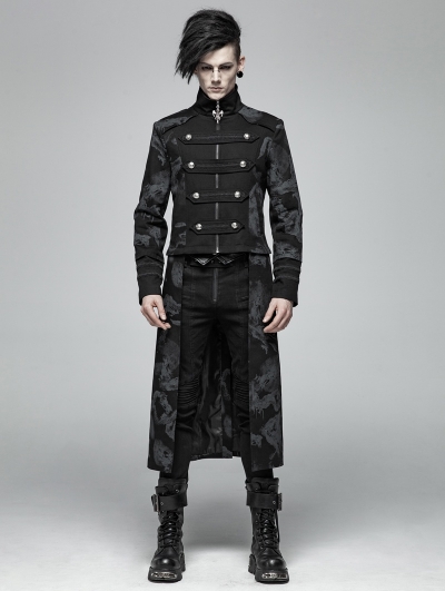 
Gothic Punk Dragon Totem Detachable Coat for Men
