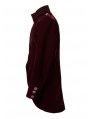 Wine Red Long Sleeves Mens Gothic Coat