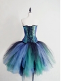 Fashion Gothic Sequin Corset Prom Party Irregular Short Dress