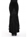 Black Gothic Velvet Long Fishtail skirt