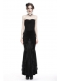 Black Gothic Velvet Long Fishtail skirt