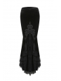 Black Gothic Velvet Long Fishtail skirt