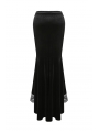 Black Gothic Velvet Long Fishtail skirt