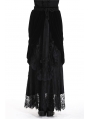 Romantic Gothic Black Velvet Lace Long Skirt