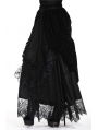 Romantic Gothic Black Velvet Lace Long Skirt