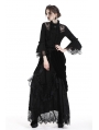 Romantic Gothic Black Velvet Lace Long Skirt