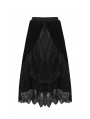 Romantic Gothic Black Velvet Lace Long Skirt