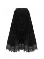 Romantic Gothic Black Velvet Lace Long Skirt