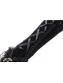 Black Gothic Velvet Lace-up Gloves