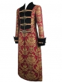 Vintage Red Gothic Pirate Long Coat for Men