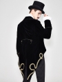 Black Vintage Gothic Stage Performance Party Tail Coat for Men