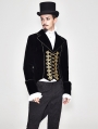 Black Vintage Gothic Stage Performance Party Tail Coat for Men