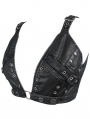 Black Gothic Punk Sexy Leather Bra Top for Women