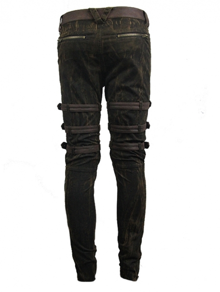 Gothic Steampunk Buckle Belt Pants for Men - Devilnight.co.uk