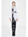 White Street Gothic Punk Irregular Blouse for Women