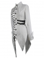 White Street Gothic Punk Irregular Blouse for Women