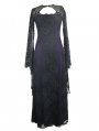 Black and Purple Romantic Gothic Lace Sexy Maxi Dress