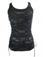 Black Gothic Summer Hole Tank Top for Women