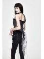 Sliver Vintage Pattern Gothic One-Shoulder Corset Top for Women