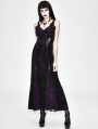 Black and Purple Sexy Gothic Lace Maxi Formal Dress