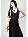 Black and Purple Sexy Gothic Lace Maxi Formal Dress