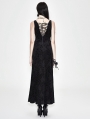 Black and Purple Sexy Gothic Lace Maxi Formal Dress