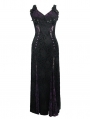 Black and Purple Sexy Gothic Lace Maxi Formal Dress