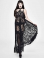 Black Romantic Sexy Gothic Lace Long Sheer Dress