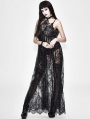 Black Romantic Sexy Gothic Lace Long Sheer Dress