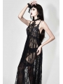 Black Romantic Sexy Gothic Lace Long Sheer Dress