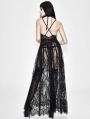 Black Romantic Sexy Gothic Lace Long Sheer Dress