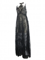 Black Romantic Sexy Gothic Lace Long Sheer Dress