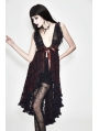 Red Romantic Sexy Gothic Lace Dress Top for Women