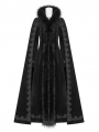 Black Gothic Vintage Morticia Addams Winter Warm Long Coat for Women