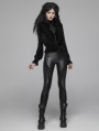 Black Vintage Gothic Velvet Long Sleeve Blouse for Women