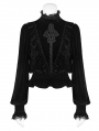 Black Vintage Gothic Velvet Long Sleeve Blouse for Women