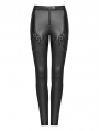 Black Gothic Punk Chain Legging Trousers for Women