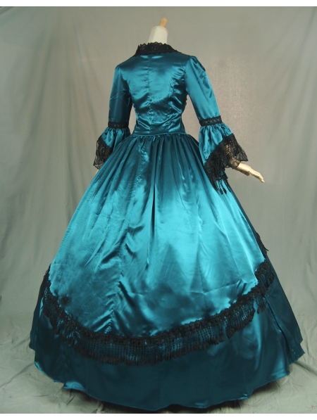 blue victorian ball gown