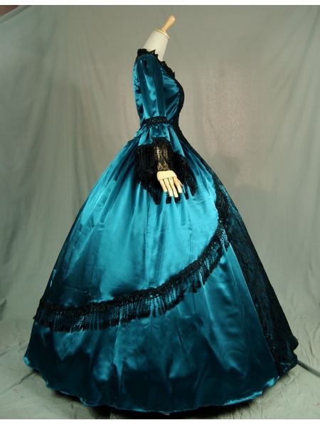blue victorian ball gown