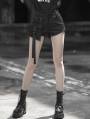 Black Street Fashion Gothic Punk Shorts with Detachable Pocket