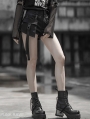 Black Street Fashion Gothic Punk Shorts with Detachable Pocket