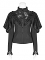 Black Vintage Gothic Lace Long Sleeve Shirt for Women