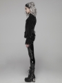 Black Vintage Gothic Velvet Long Sleeve Shirt for Women