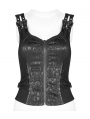 Black Gothic Steampunk Jacquard Corset Top for Women