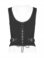 Black Gothic Steampunk Jacquard Corset Top for Women